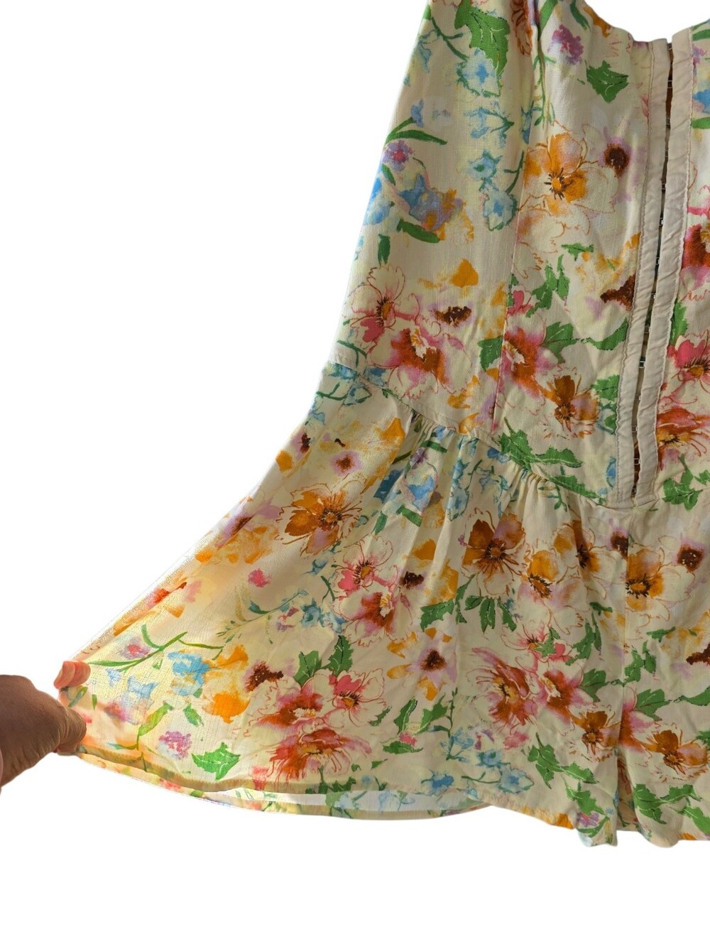 wild fable Pastel Floral Romper w/Hook & Eye Closure For Corset Bodice Size XL - Picture 4 of 13